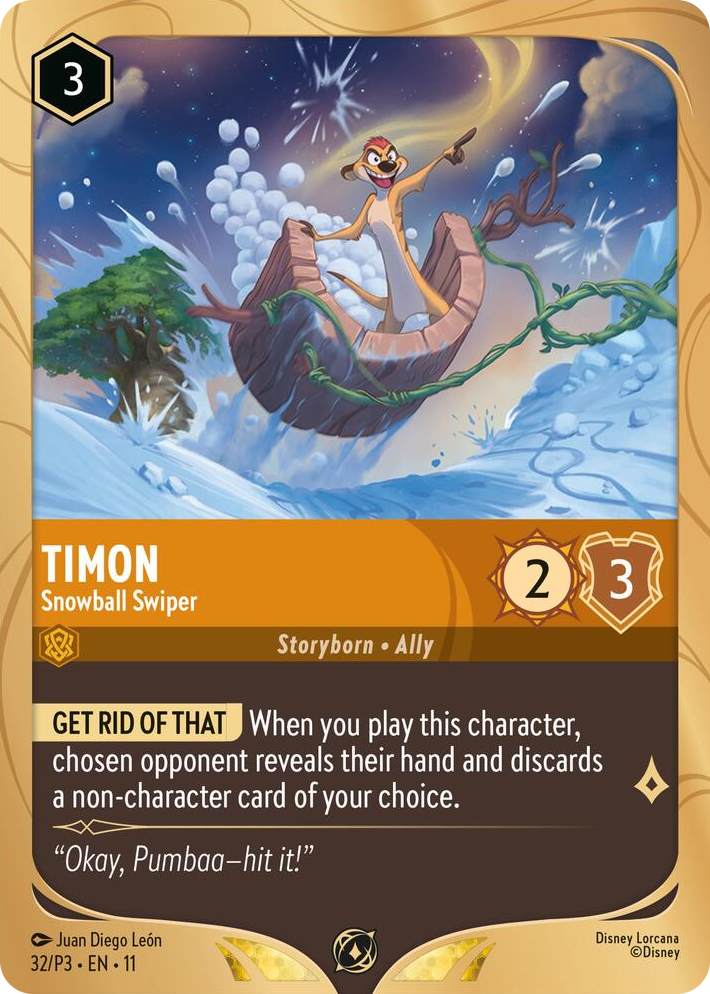 0032 Timon - Snowball Swiper Promo Disney Lorcana Promo Cards