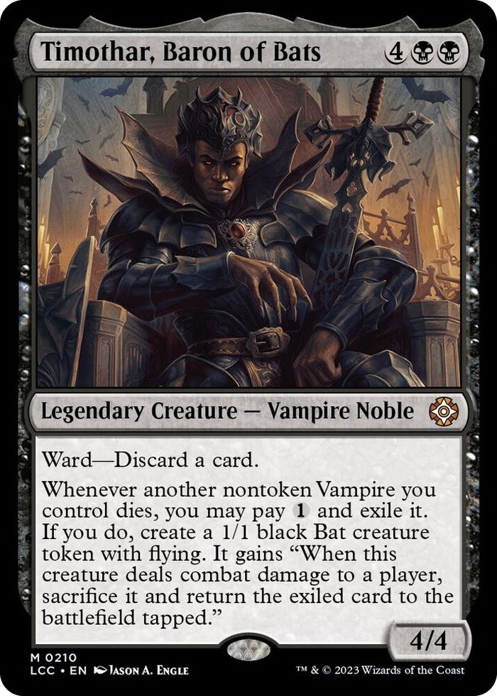 Timothar, Baron of Bats #210 M - Commander: The Lost Caverns of Ixalan Pokemon card