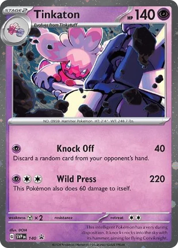 0140 Tinkaton - 140 (Cosmo Holo) Promo Scarlet & Violet Promo Cards
