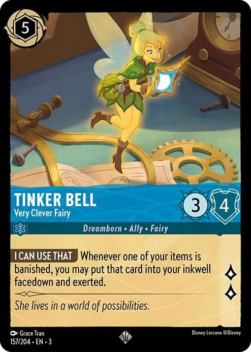 0157 Tinker Bell - Very Clever Fairy Super Rare Into the Inklands