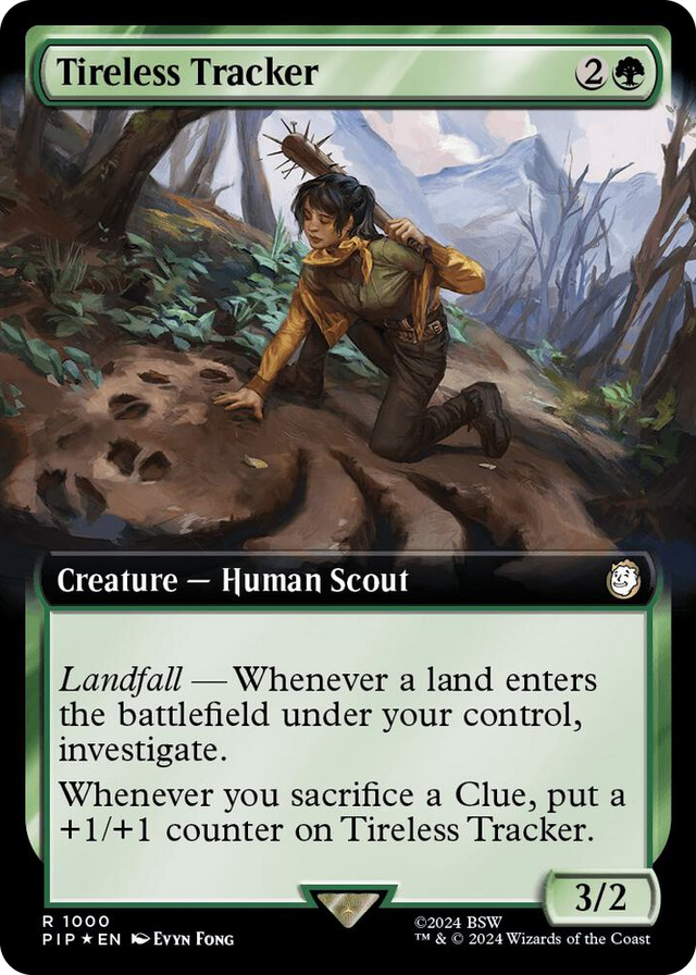 1000 Tireless Tracker (Extended Art) (Surge Foil) R Universes Beyond: Fallout