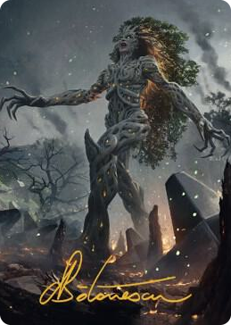 0027 Titania, Gaea Incarnate Art Card (Gold-Stamped Signature) S Art Series: The Brothers' War