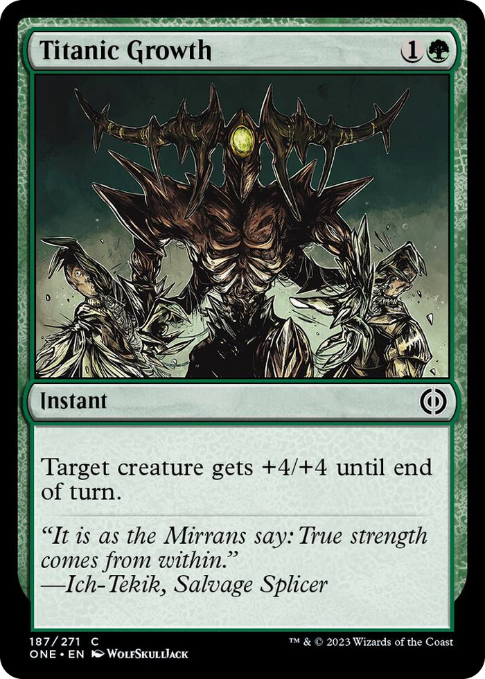 Titanic Growth #187 C - Phyrexia: All Will Be One Pokemon card