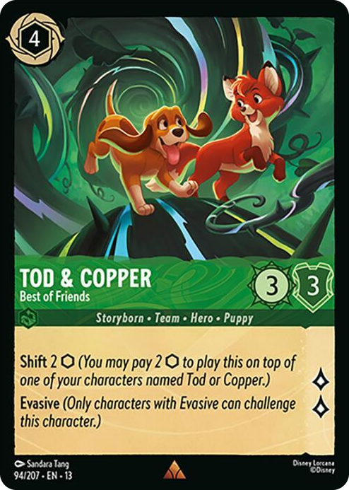 Tod & Copper - Best of Friends #94 Rare - Attack of the Vine! Pokemon card