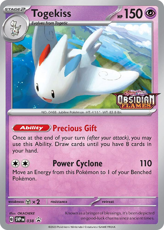 0038 Togekiss - 038 (Prerelease) Promo Scarlet & Violet Promo Cards