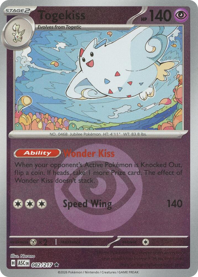 0082 Togekiss - 082/217 (Energy Symbol Pattern) Rare Ascended Heroes
