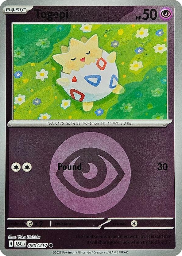 0080 Togepi (Energy Symbol Pattern) Common Ascended Heroes