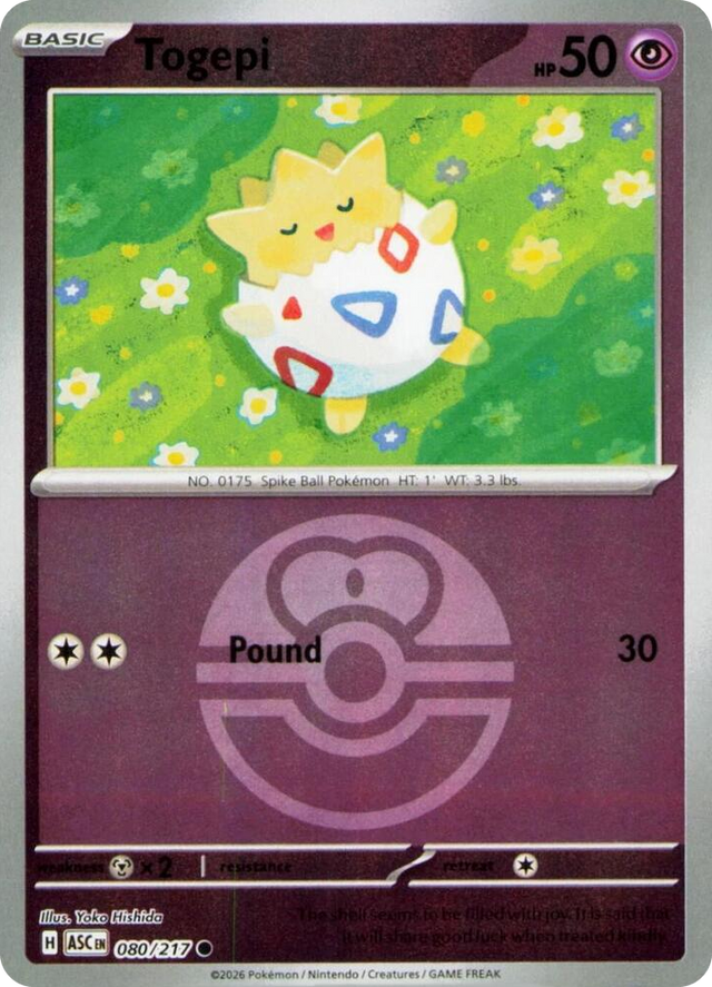 0080 Togepi (Love Ball) Common Ascended Heroes