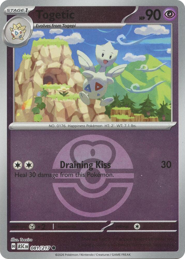 0081 Togetic (Love Ball) Common Ascended Heroes