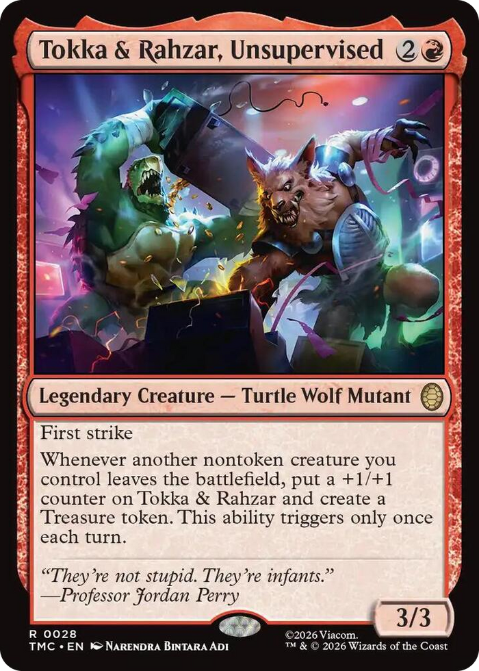 Tokka & Rahzar, Unsupervised #28 R - Commander: Teenage Mutant Ninja Turtles Pokemon card