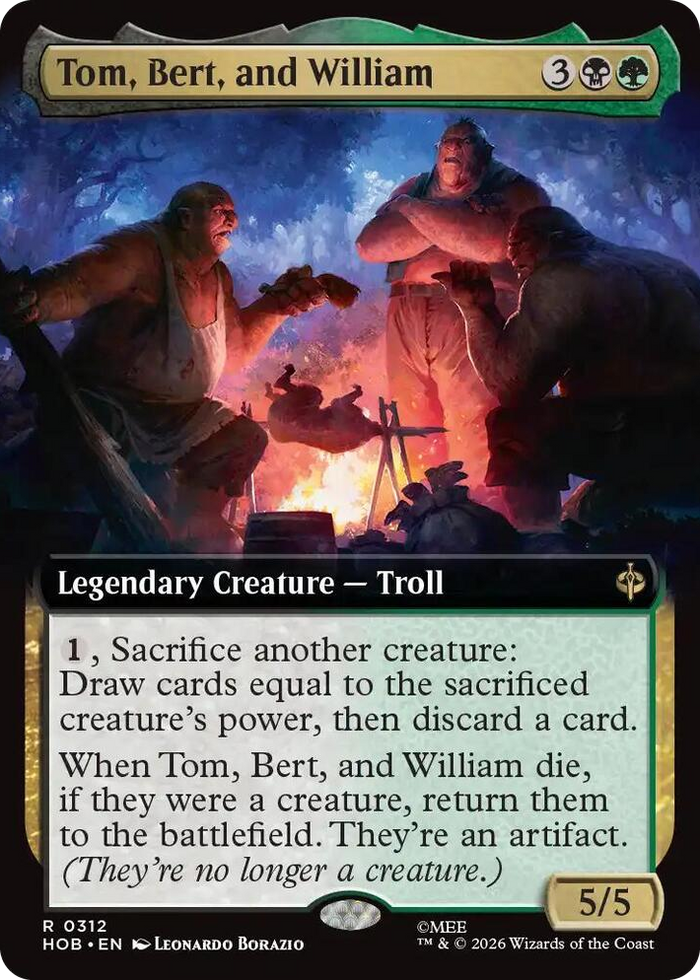 Tom, Bert, and William (Extended Art) #312 R - The Hobbit Pokemon card