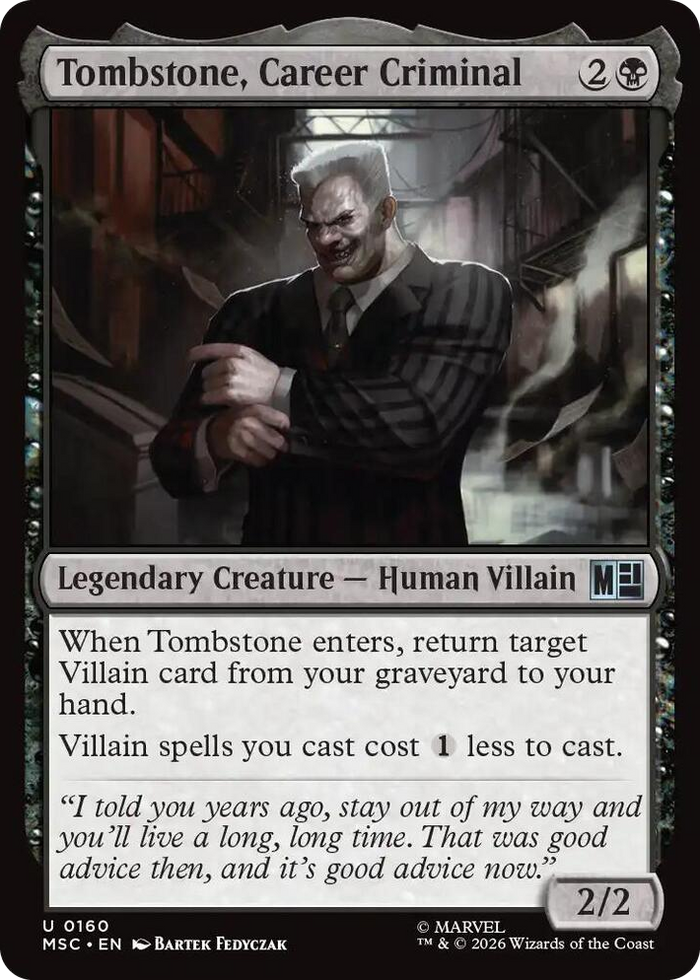Tombstone, Career Criminal (0160) #160 U - Commander: Marvel Super Heroes Pokemon card