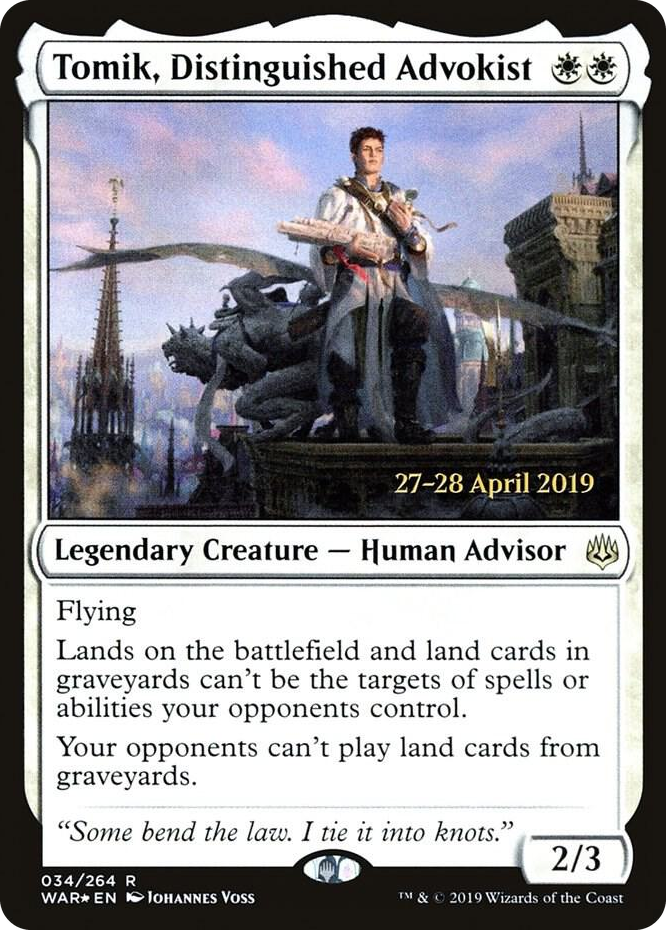 0034 Tomik, Distinguished Advokist R Prerelease Cards