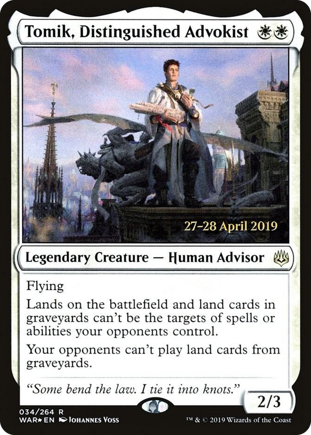 0034 Tomik, Distinguished Advokist R Prerelease Cards