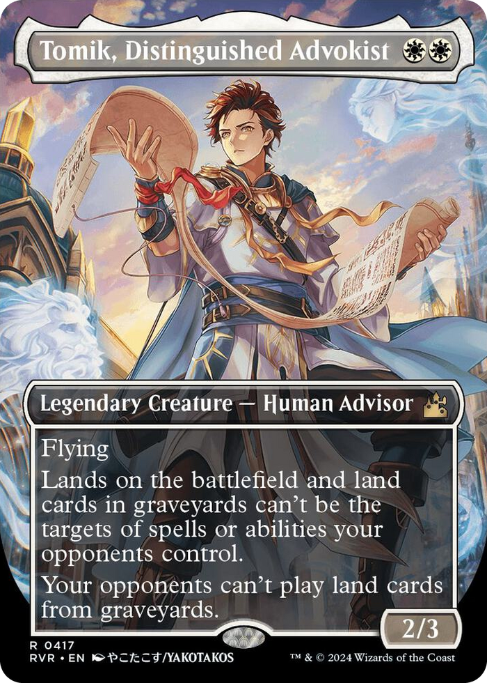 Tomik, Distinguished Advokist (Anime Borderless) #417 R - Ravnica Remastered Pokemon card