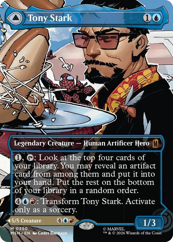 Tony Stark (Borderless) (0350) #350 M - Marvel Super Heroes Pokemon card