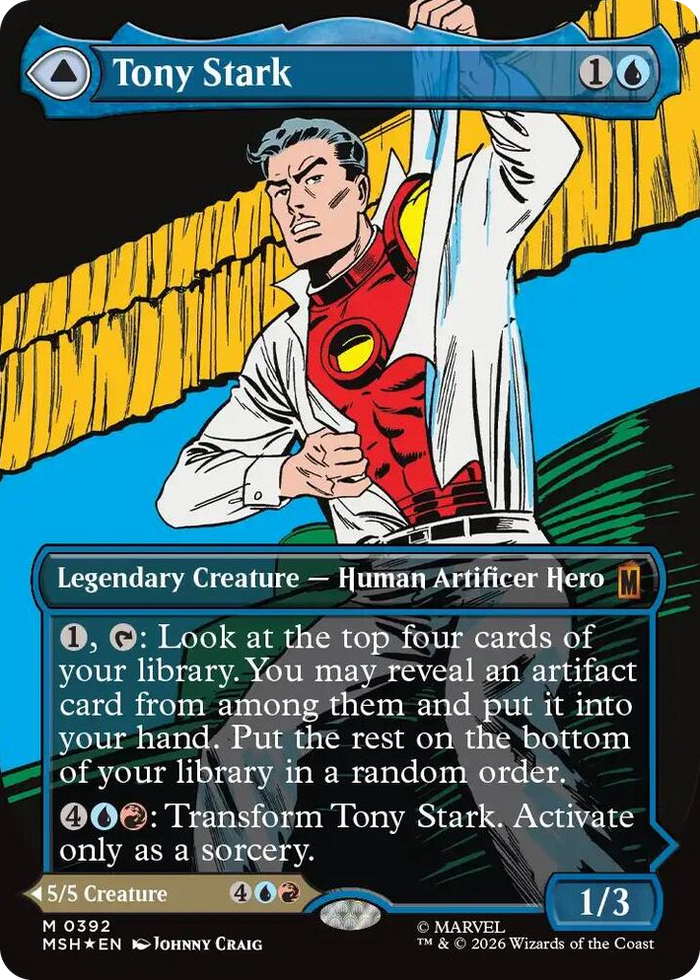 Tony Stark (Borderless) (0392) #392 M - Marvel Super Heroes Pokemon card