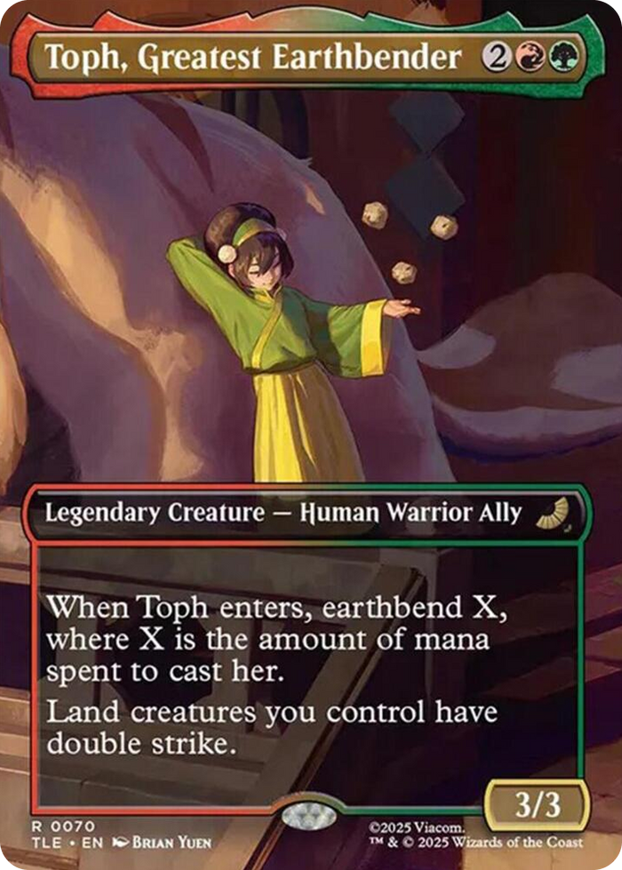 Toph, Greatest Earthbender (Borderless) #70 R - The Last Airbender: Eternal-Legal Pokemon card