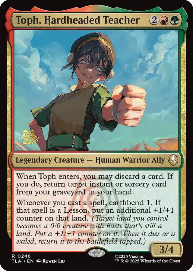0246 Toph, Hardheaded Teacher R Prerelease Cards
