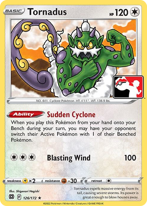 0126 Tornadus Rare Prize Pack Series Cards