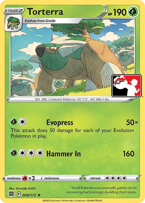 0008 Torterra Rare Prize Pack Series Cards