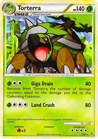 0010 Torterra - 10/95 (Cracked Ice Holo) Promo League & Championship Cards