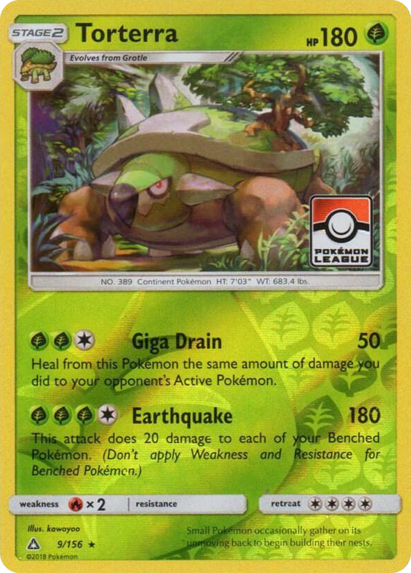 0009 Torterra - 9/156 (Pokemon League) Promo League & Championship Cards