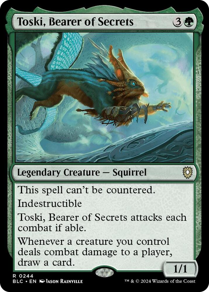 0244 Toski, Bearer of Secrets R Commander: Bloomburrow