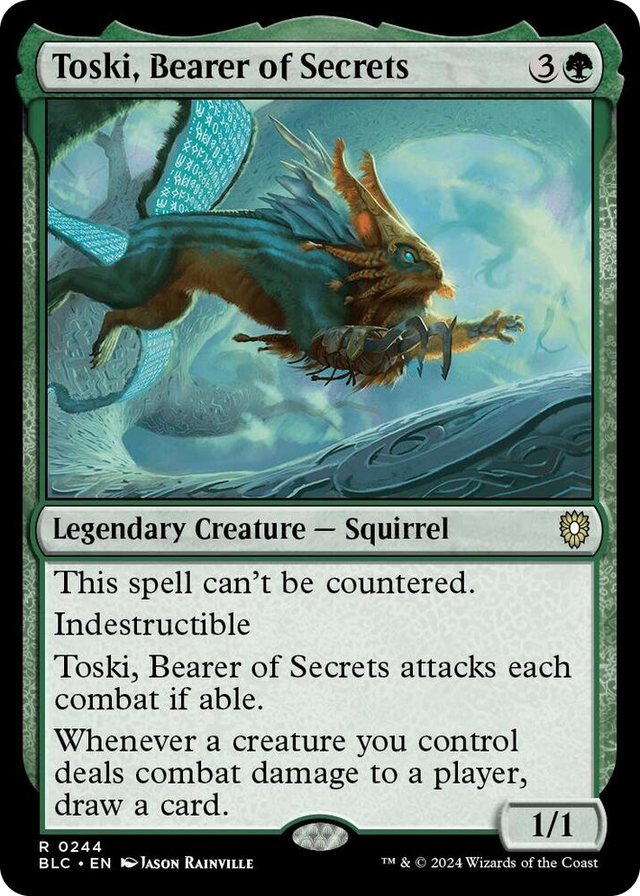 0244 Toski, Bearer of Secrets R Commander: Bloomburrow