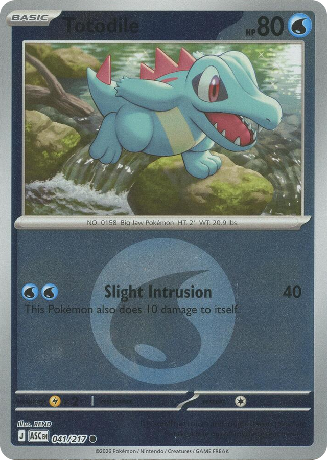 0041 Totodile (Energy Symbol Pattern) Common Ascended Heroes