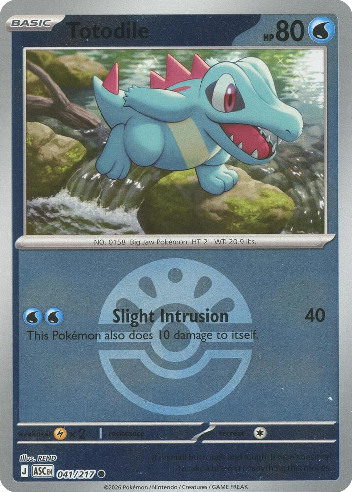 0041 Totodile (Friend Ball) Common Ascended Heroes