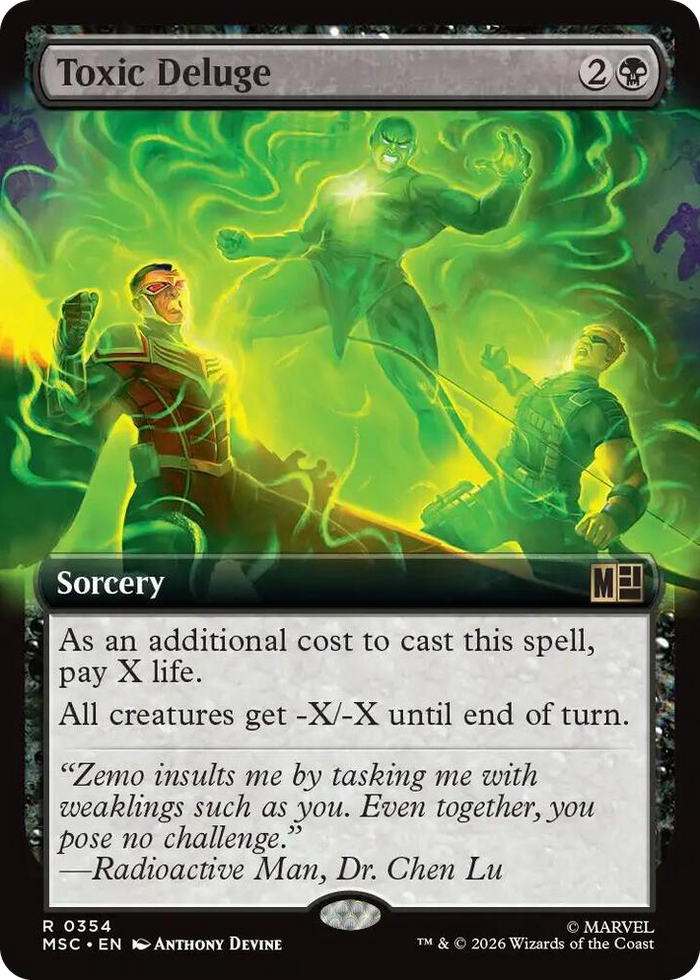 Toxic Deluge (Extended Art) #354 R - Commander: Marvel Super Heroes Pokemon card