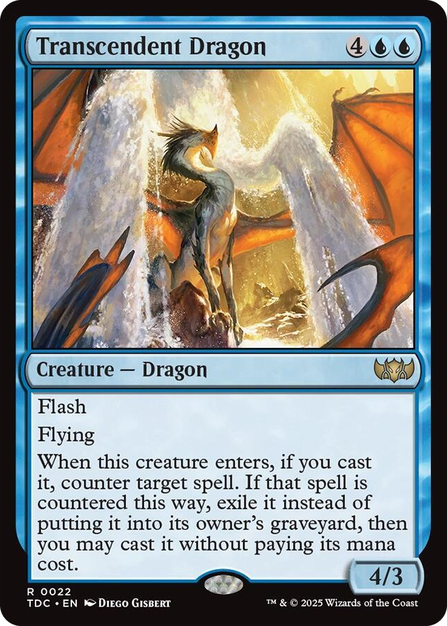 Transcendent Dragon #22 R - Commander: Tarkir: Dragonstorm Pokemon card