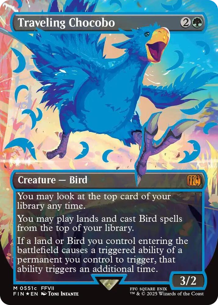0551c Traveling Chocobo (Borderless) (Neon Ink Blue) M FINAL FANTASY