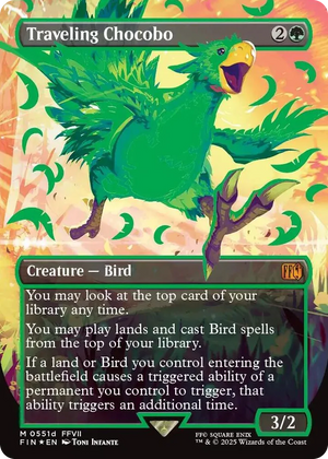 0551d Traveling Chocobo (Borderless) (Neon Ink Green) M FINAL FANTASY