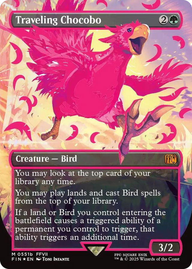 0551b Traveling Chocobo (Borderless) (Neon Ink Pink) M FINAL FANTASY