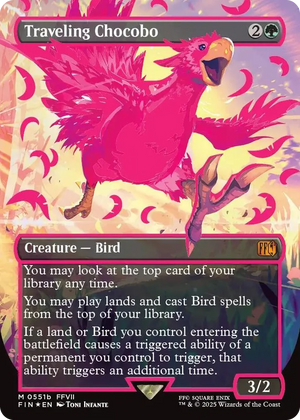0551b Traveling Chocobo (Borderless) (Neon Ink Pink) M FINAL FANTASY