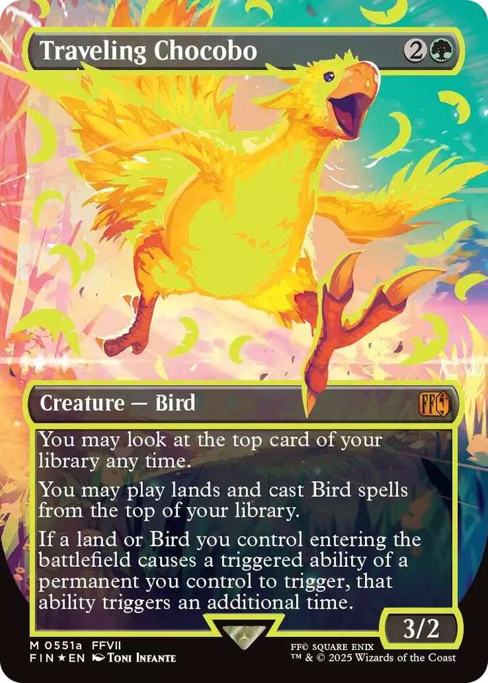 0551a Traveling Chocobo (Borderless) (Neon Ink Yellow) M FINAL FANTASY