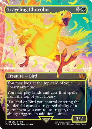 0551a Traveling Chocobo (Borderless) (Neon Ink Yellow) M FINAL FANTASY