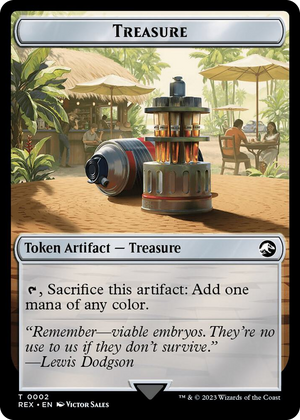 0002 Treasure (0002) // Golem Double-Sided Token T Universes Beyond: Jurassic World Collection
