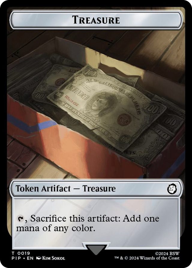 0019 Treasure (0019) // Warrior Double-Sided Token T Universes Beyond: Fallout