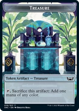 0016 Treasure (016) // Wizard Double-Sided Token T Streets of New Capenna
