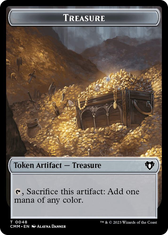 0048 Treasure // Emblem - Ob Nixilis of the Black Oath Double-Sided Token T Commander Masters