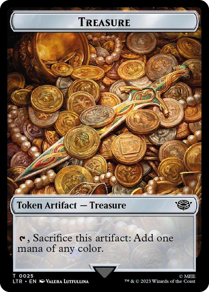 Treasure // Food (0023) Double-Sided Token (Surge Foil) #25 T - Universes Beyond: The Lord of the Rings: Tales of Middle-earth Pokemon card