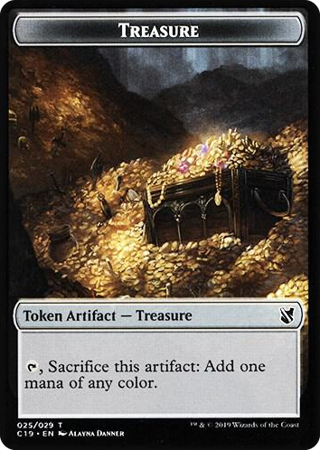 0025 Treasure // Human Double-Sided Token T Commander 2019