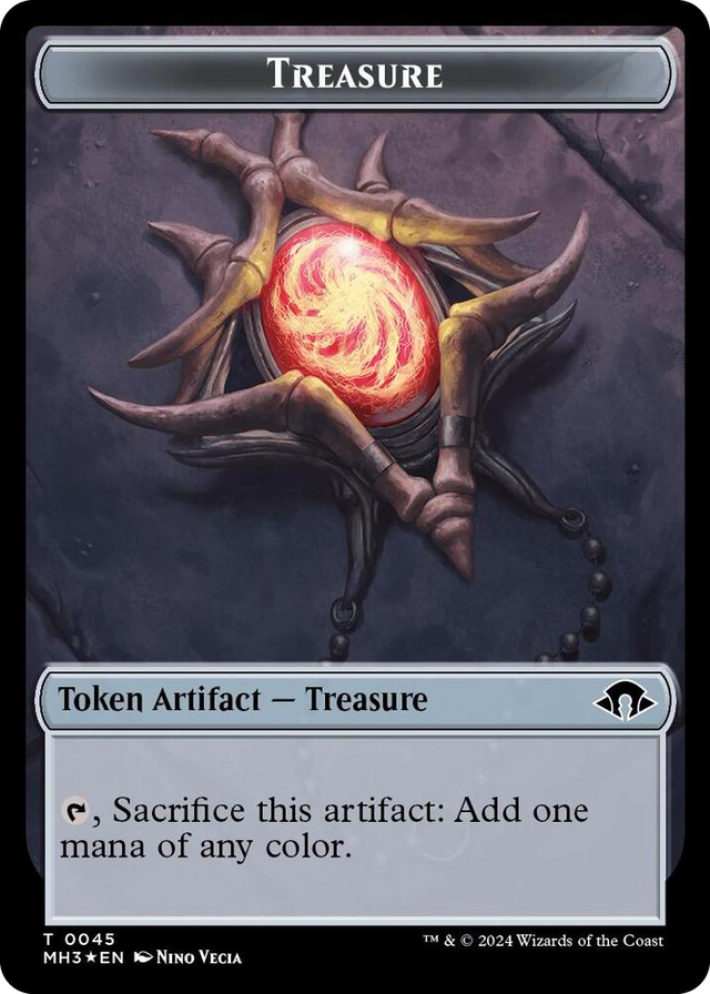 0045 Treasure (Ripple Foil)  // Copy Double-Sided Token T Modern Horizons 3