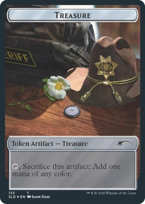 0153 Treasure // Walker (Bicycle Girl) Double-sided Token T Secret Lair Drop Series
