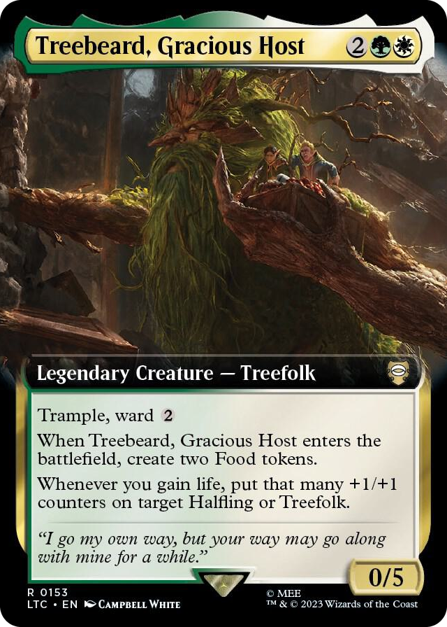 Treebeard, Gracious Host (Extended Art) #153 R - Commander: The Lord of the Rings: Tales of Middle-earth Pokemon card