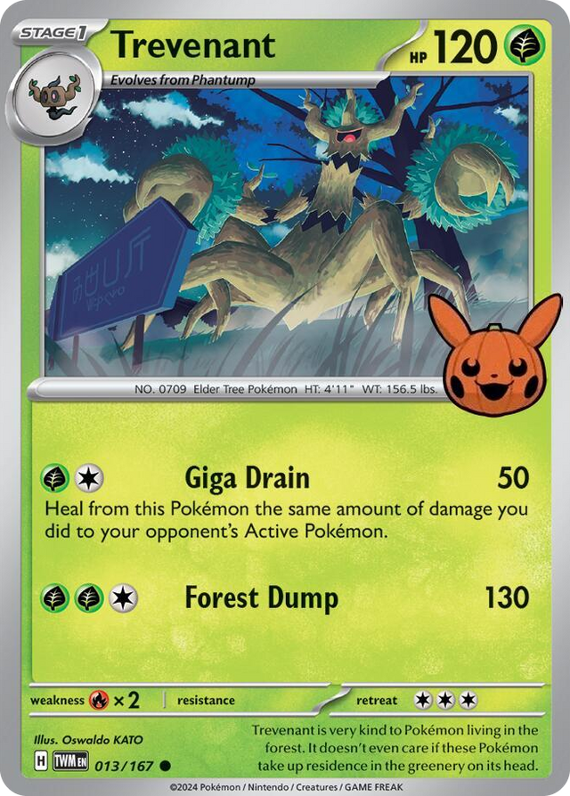 0013 Trevenant Common Trick or Trade BOOster Bundle 2024