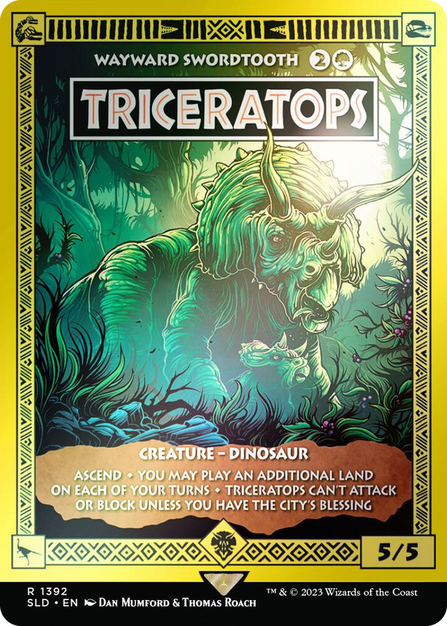 1392 Triceratops - Wayward Swordtooth (Rainbow Foil) R Secret Lair Drop Series